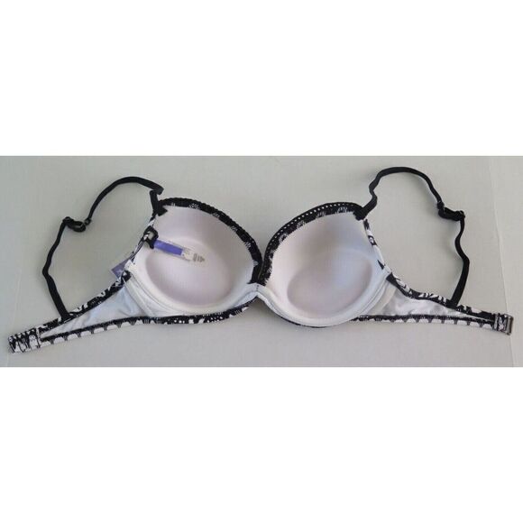 Radio Fiji W730660 Women's Sz M Black/White Flying Solo Luna Bra Swim Top - Picture 4 of 8